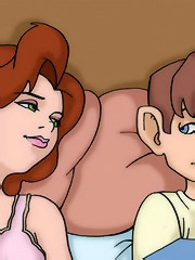 Blonde girl and her father