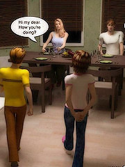 Sweet blonde mom and her son enjoy each other in all ways on a bed